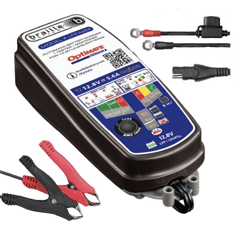 Braille 12.8V 6A Lithium Battery Charger and Maintainer