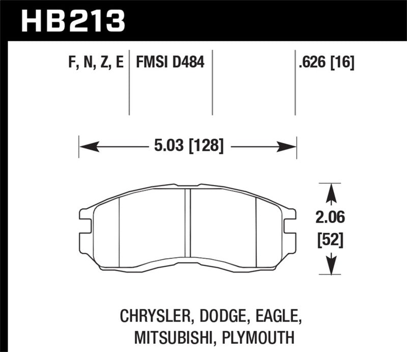 Hawk HB213F.626 1st Gen DSM HPS Street Front Brake Pads