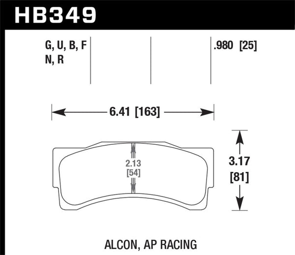 Hawk HB349D.980 14-16 BMW M235i Racing 3.0L Front ER-1 Brake Pads