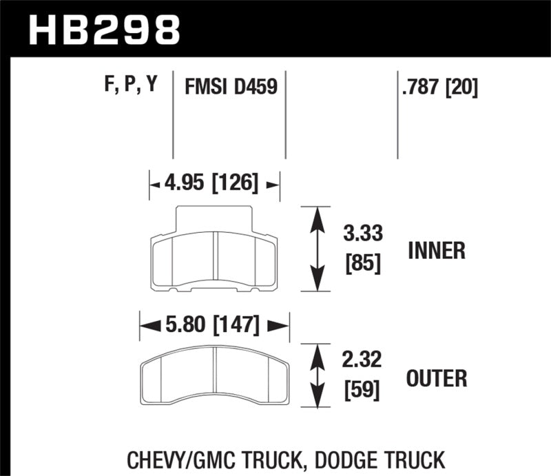 Hawk HB298F.787 HPS Street Brake Pads