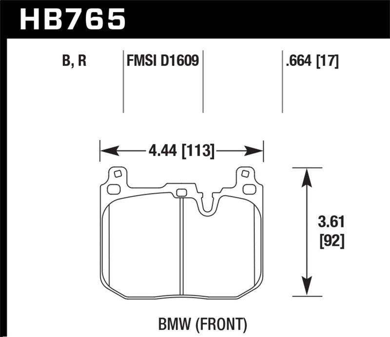 Hawk HB765G.664 2012-2015 BMW 228i DTC-60 Race Front Brake Pads