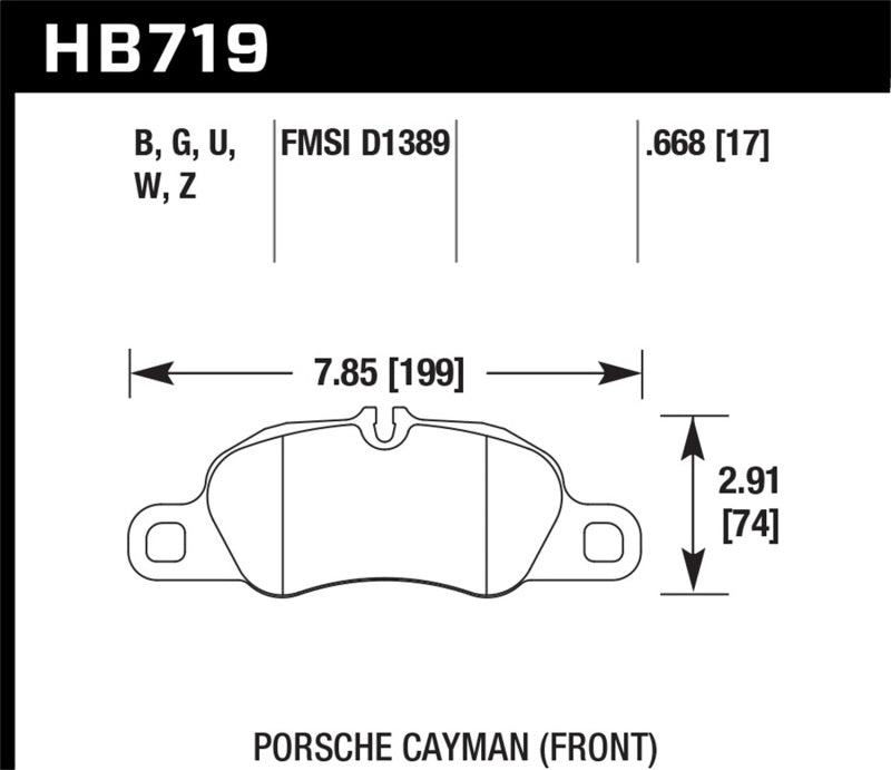 Hawk HB719W.668 09-11 Porsche 911 Carrera / 13-16 Porsche Boxster DTC-30 Race Front Brake Pads