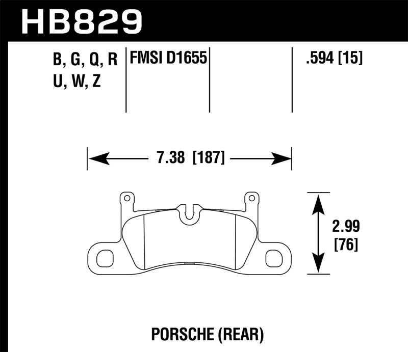 Hawk HB829B.594 12-17 Porsche 911 HPS 5.0 Rear Brake Pads