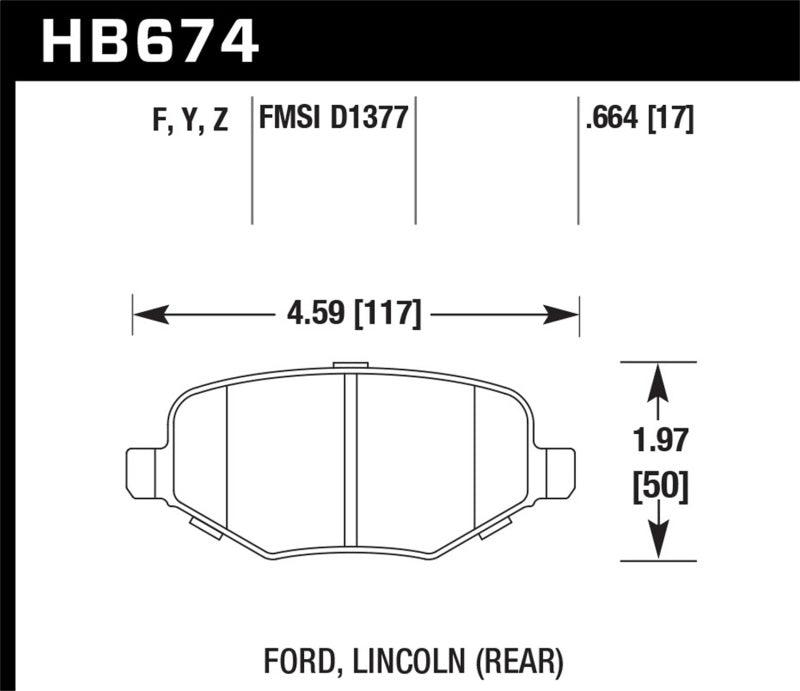 Hawk HB674B.664 11-19 Ford Explorer HPS 5.0 Rear Brake Pads