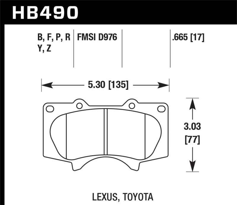 Hawk HB490F.665 HPS Street Brake Pads