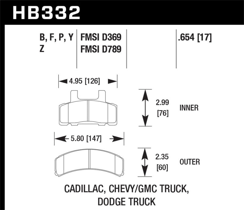 Hawk HB332F.654 HPS Street Brake Pads