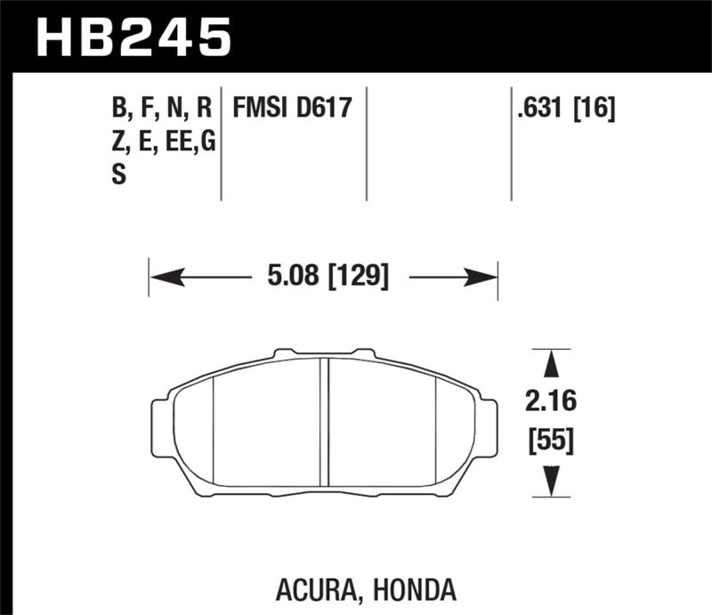 Hawk HB245D.631 Performance ER-1 Motorsport Brake Pads