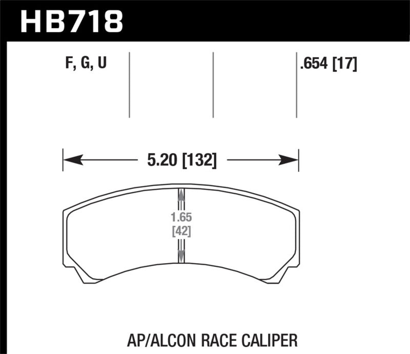 Hawk HB718B.654 AP Racing/Alcon HPS 5.0 Brake Pads