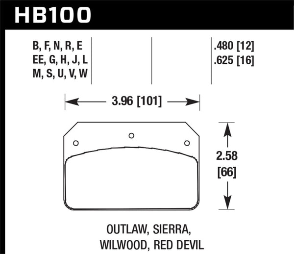 Hawk HB100E.480 Wilwood Dynalite Caliper Blue 9012 Brake Pads