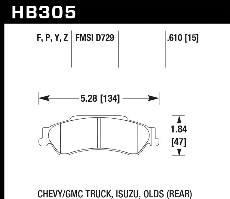 Hawk HB334P.705 Super Duty Street Brake Pads