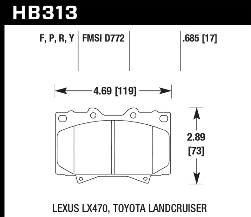 Hawk HB313F.685 HPS Street Brake Pads