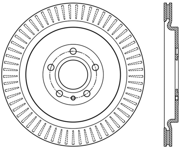 StopTech Premium High Carbon 13-14 Ford Mustang/Shelby GT500 Left Rear Disc Slotted Brake Rotor