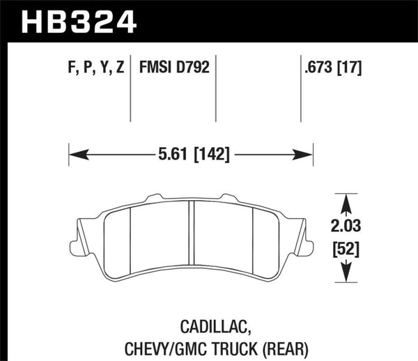 Hawk HB324P.673 Super Duty Street Brake Pads