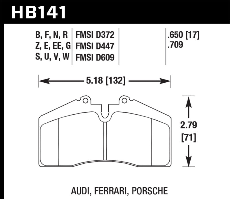 Hawk HB141N.650 Audi/Porsche Rear AND ST-40 HP+ Street Brake Pads