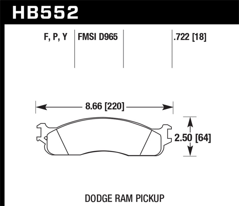 Hawk HB552F.722 HPS Street Brake Pads