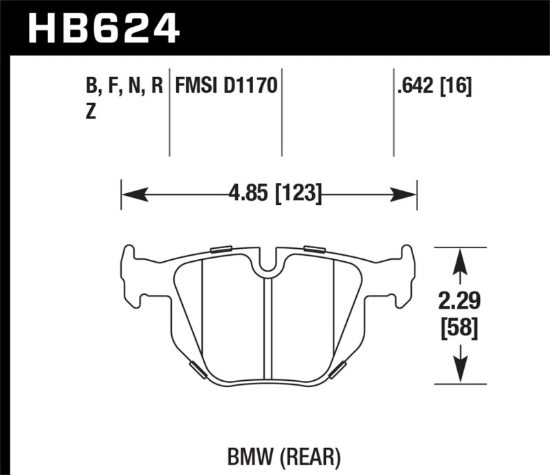 Hawk HB624B.642 2006-2006 BMW 330i HPS 5.0 Rear Brake Pads