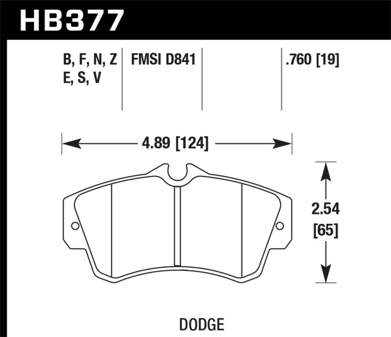 Hawk HB377N.760 SRT4 HP+ Street Front Brake Pads