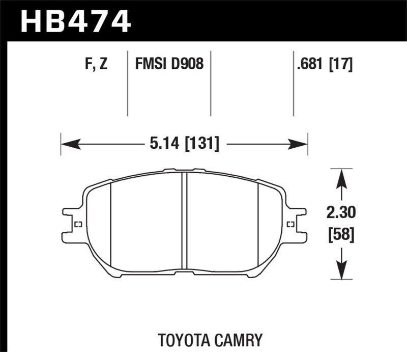 Hawk HB474F.681 HPS Street Brake Pads